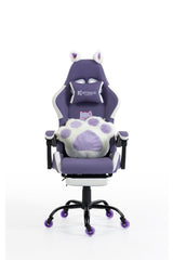 Silla Gamer Cat-1039F White-Lilac con reposapiés y ruedas en silicona. · white-v5-norm · cat-1039f-white-lilac-01.jpg
