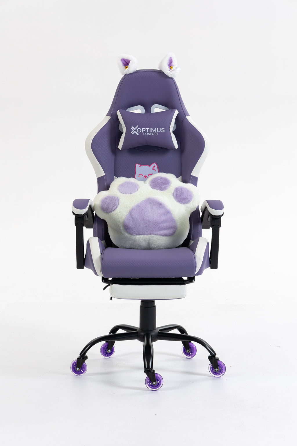 Silla Gamer Cat-1039F White-Lilac con reposapiés y ruedas en silicona. · named · cat-1039f-white-lilac-01.jpg