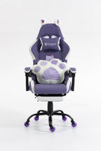 Silla Gamer Cat-1039F White-Lilac con reposapiés y ruedas en silicona. · named · cat-1039f-white-lilac-01.jpg