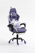 Silla Gamer Cat-1039F White-Lilac con reposapiés y ruedas en silicona. · named · cat-1039f-white-lilac-02.jpg