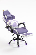 Silla Gamer Cat-1039F White-Lilac con reposapiés y ruedas en silicona. · named · cat-1039f-white-lilac-03.jpg