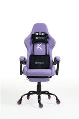Silla Gamer CO-1039F Purpura, con tapizado en tela, reposapiés y ruedas en silicona · white-v5-norm · co-1039f-purple-01.jpg