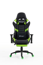 Silla Gamer DX-1127F Green con reposapiés y ruedas en silicona · white-v5-norm · dx-1127f-green-01.jpg