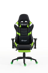 Silla Gamer DX-1127F Green con reposapiés y ruedas en silicona · white-v5-norm · dx-1127f-green-01.jpg