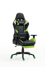 Silla Gamer DX-1127F Green con reposapiés y ruedas en silicona · white-v5-norm · dx-1127f-green-02.jpg