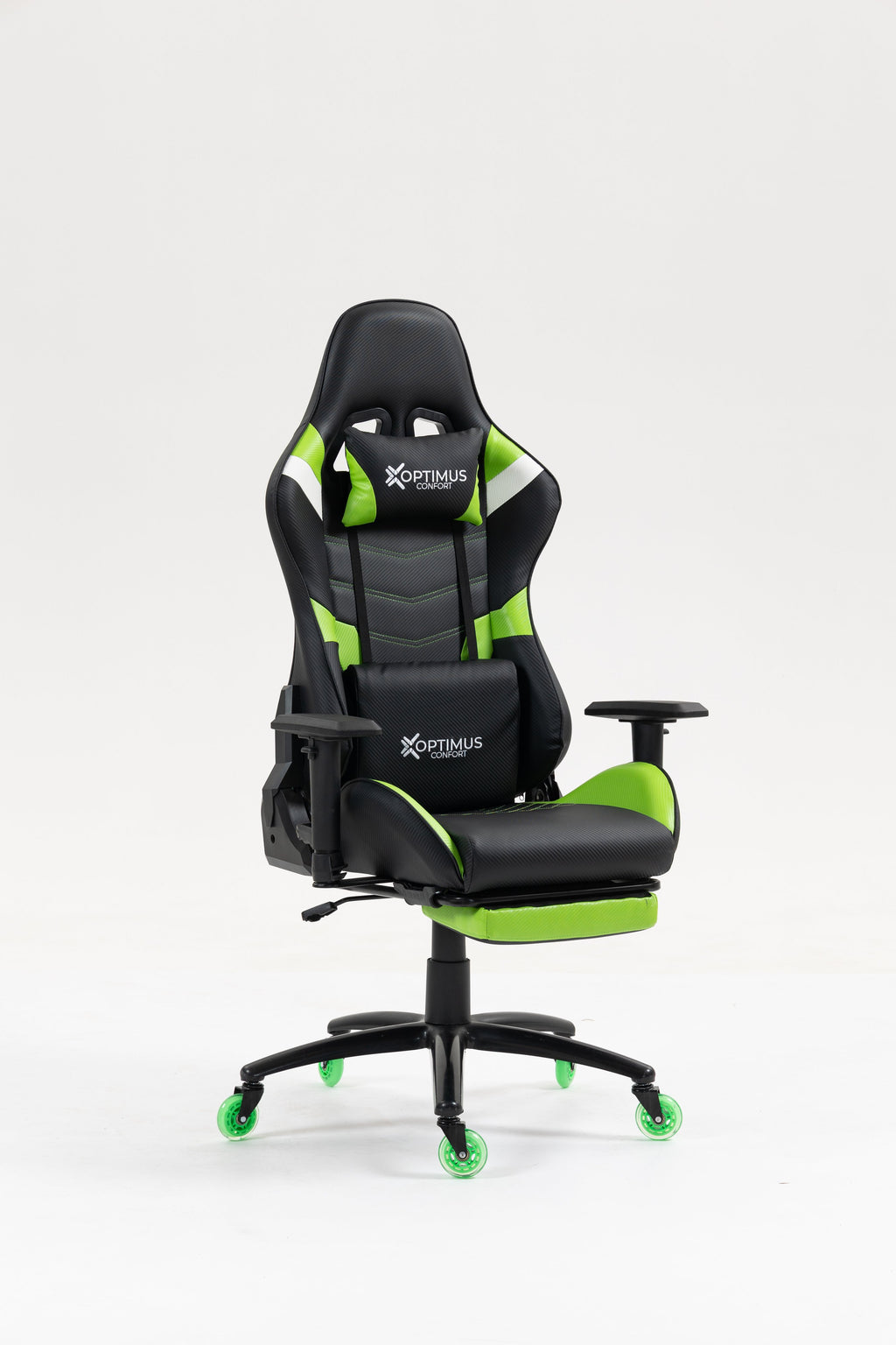 Silla Gamer DX-1127F Green con reposapiés y ruedas en silicona · named · dx-1127f-green-02.jpg