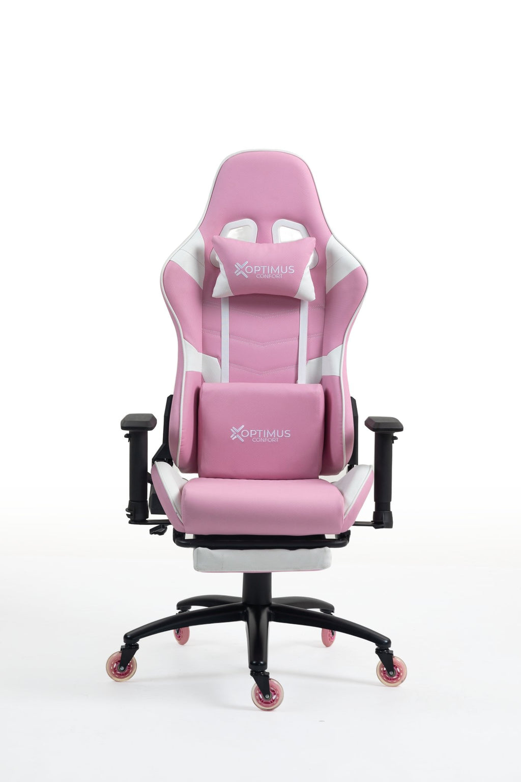 Silla Gamer DX-1127F Pink con reposapiés y ruedas en silicona · white-v5-norm · dx-1127f-pink-01.jpg