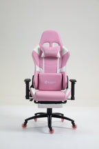 Silla Gamer DX-1127F Pink con reposapiés y ruedas en silicona · named · dx-1127f-pink-01.jpg