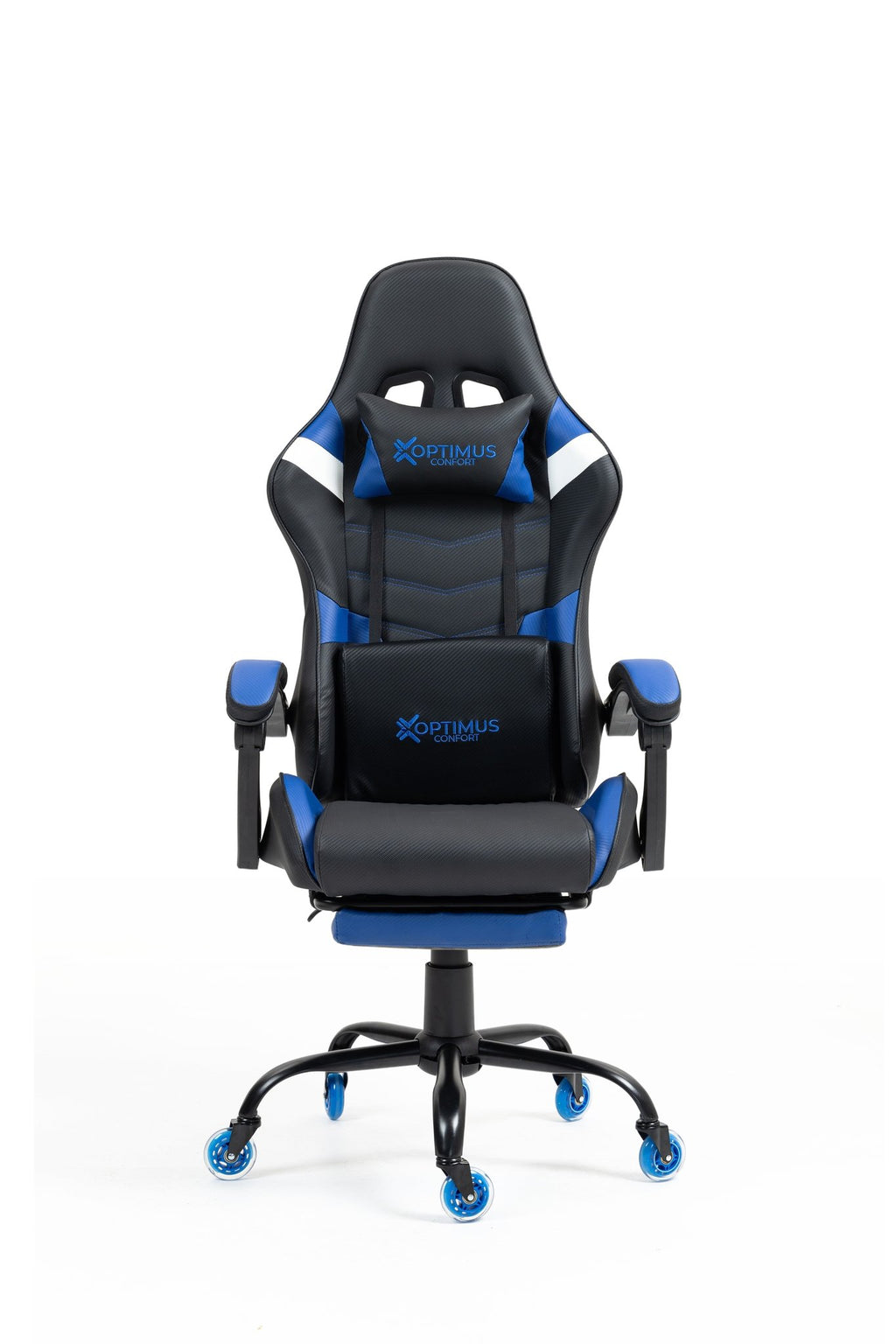 Silla Gamer E-1127F Blue con reposapiés y ruedas en silicona · white-v5-norm · e-1127f-blue-01.jpg