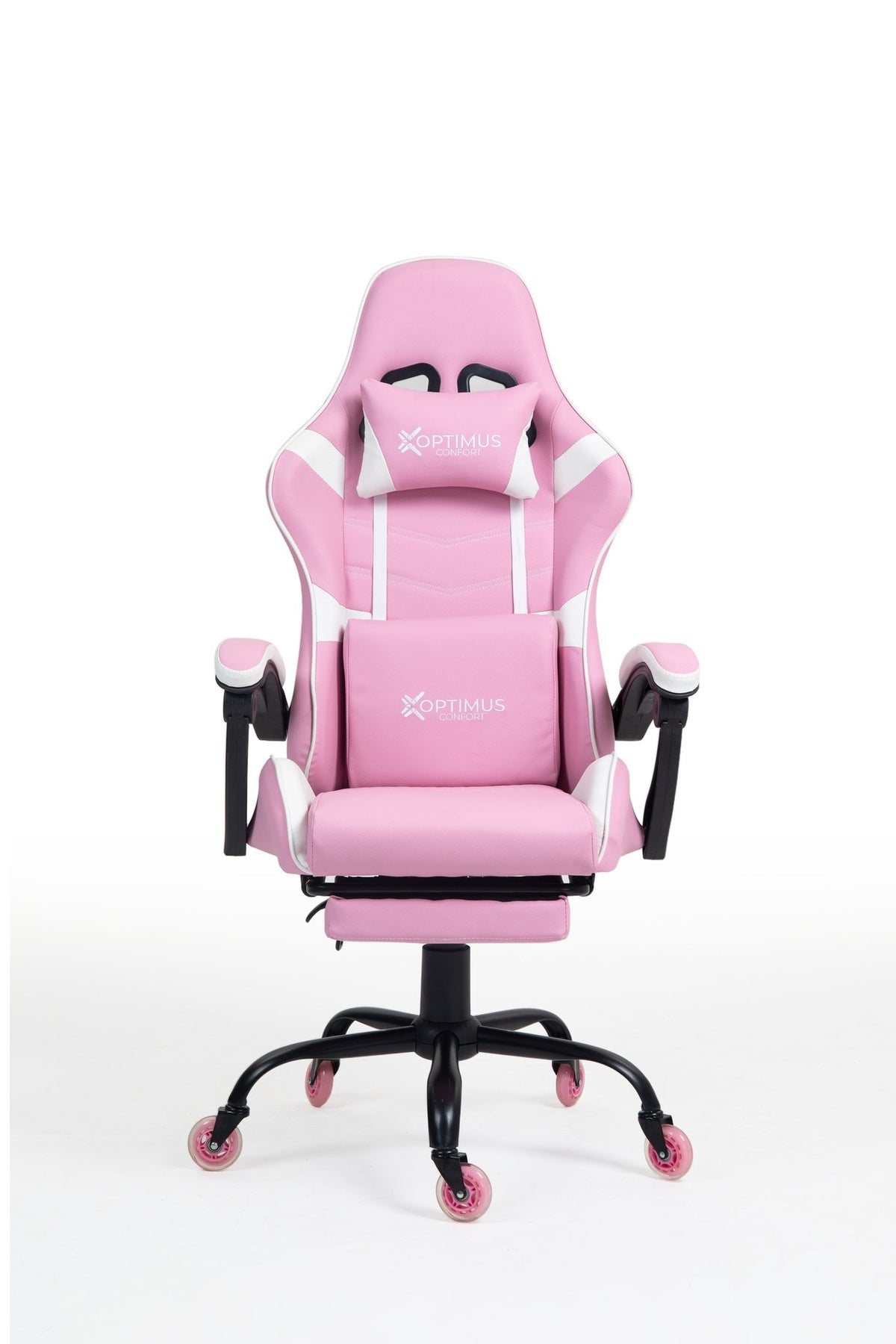 Silla Gamer E-1127F Pink con reposapiés y ruedas en silicona · white-v5-norm · e-1127f-pink-01.jpg
