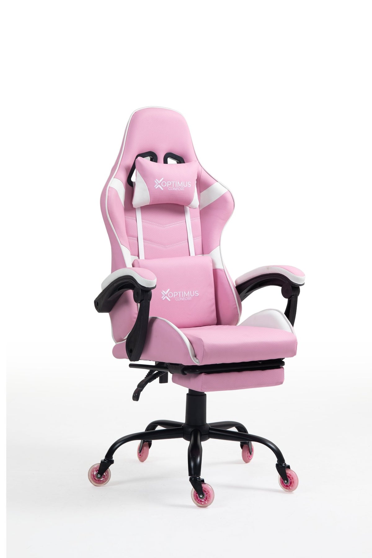 Silla Gamer E-1127F Pink con reposapiés y ruedas en silicona · white-v5-norm · e-1127f-pink-02.jpg