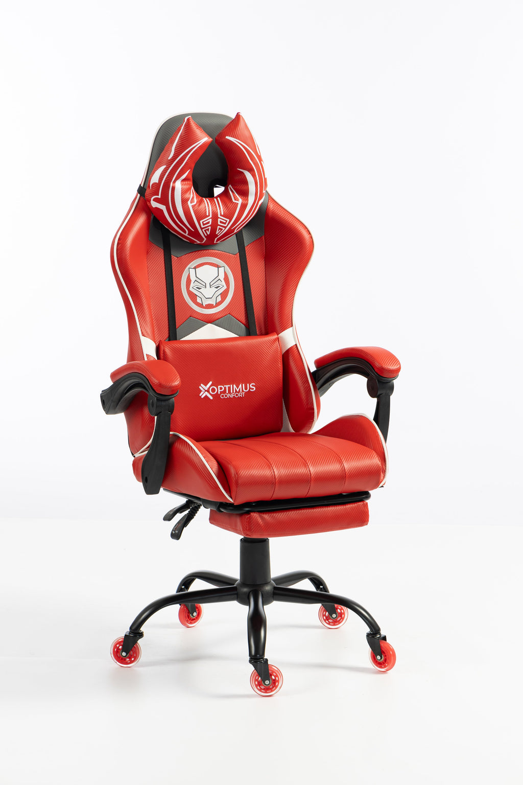 Silla Gamer Marvel-1039F Red con reposapiés y ruedas en silicona. · named · marvel-1039f-red-02.jpg