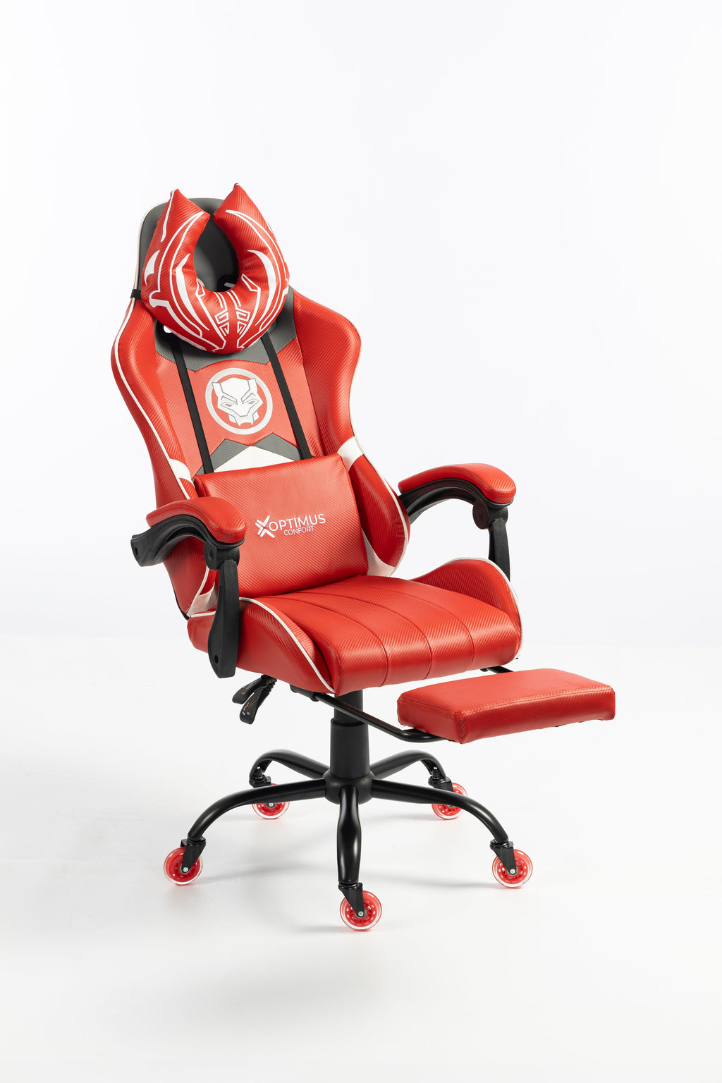 Silla Gamer Marvel-1039F Red con reposapiés y ruedas en silicona. · named · marvel-1039f-red-03.jpg