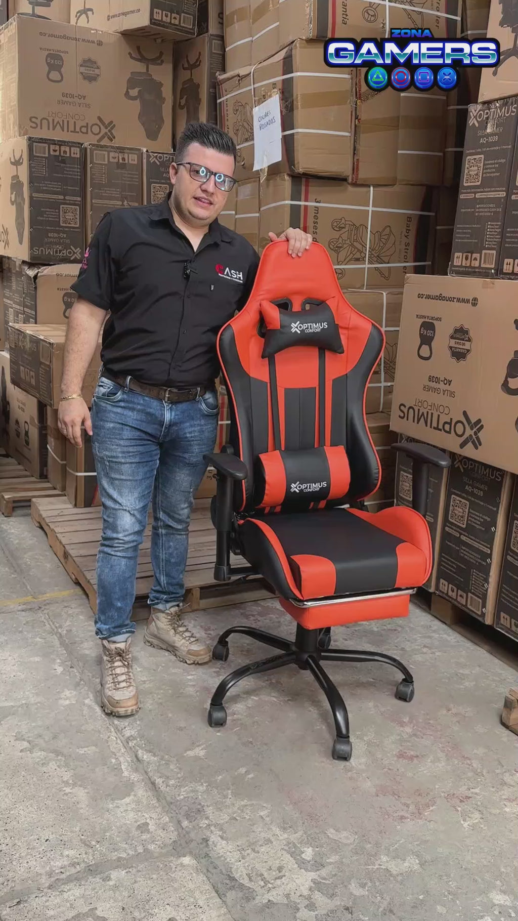 Silla Gamer A231001F Orange con reposapies