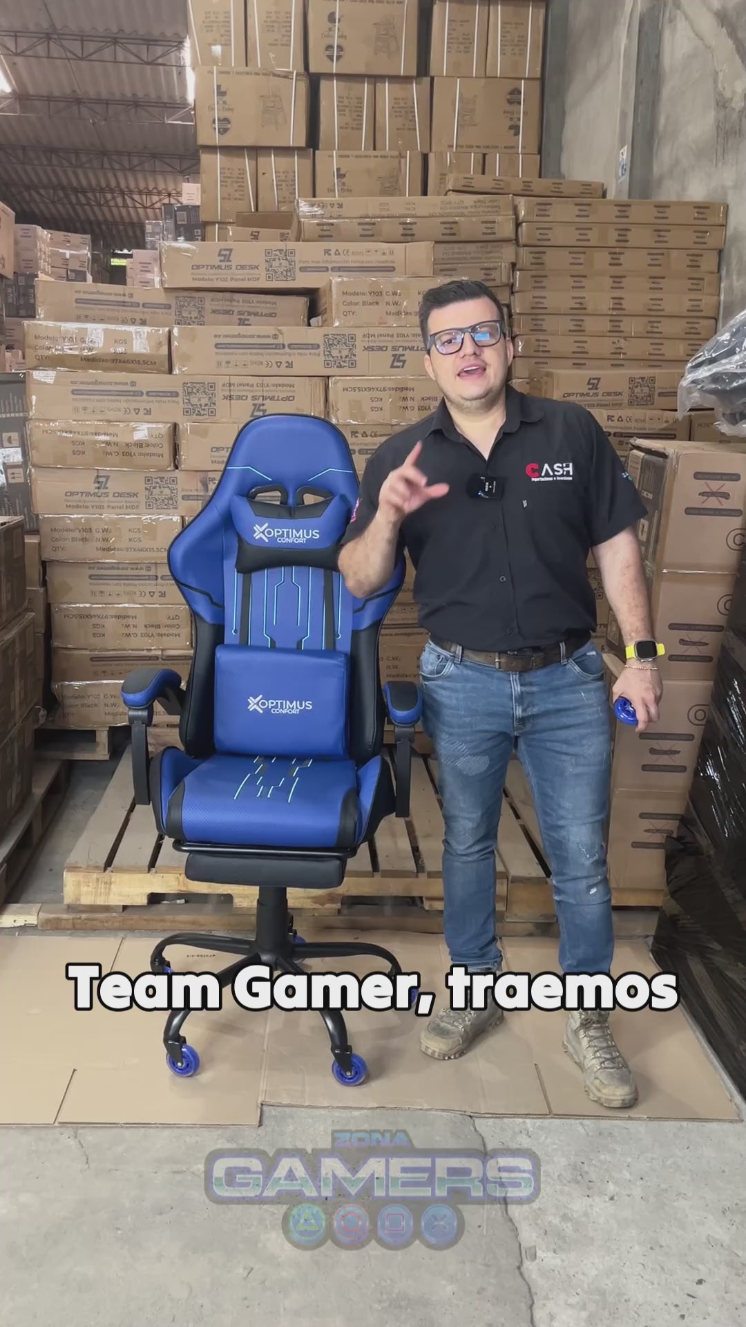 Silla Gamer DOW-1039F Blue con reposapiés y ruedas en silicona