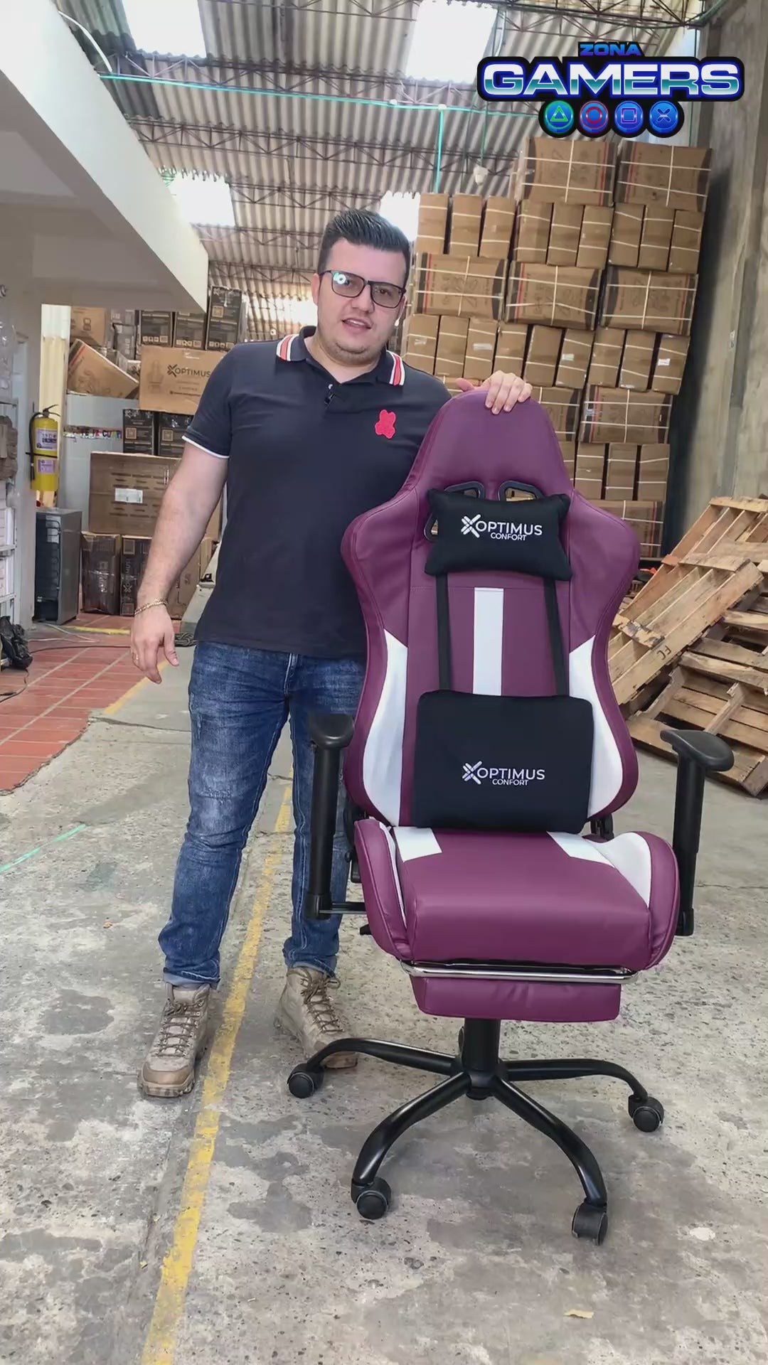 Silla Gamer A-231127F Purple con Reposapies