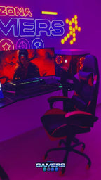 Silla Gamer E-1127F Red con reposapiés y ruedas en silicona