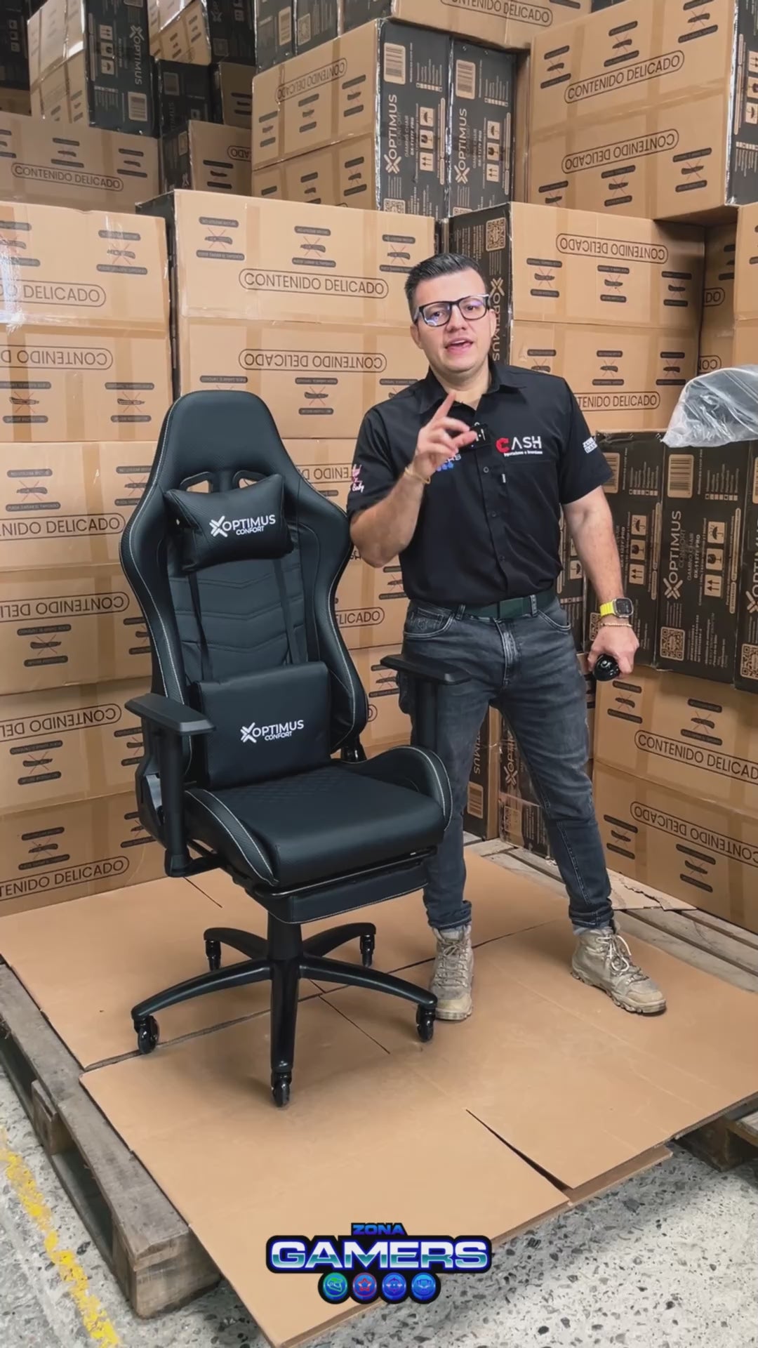 Silla Gamer DX-1127F PRO Black con reposapiés y ruedas en silicona