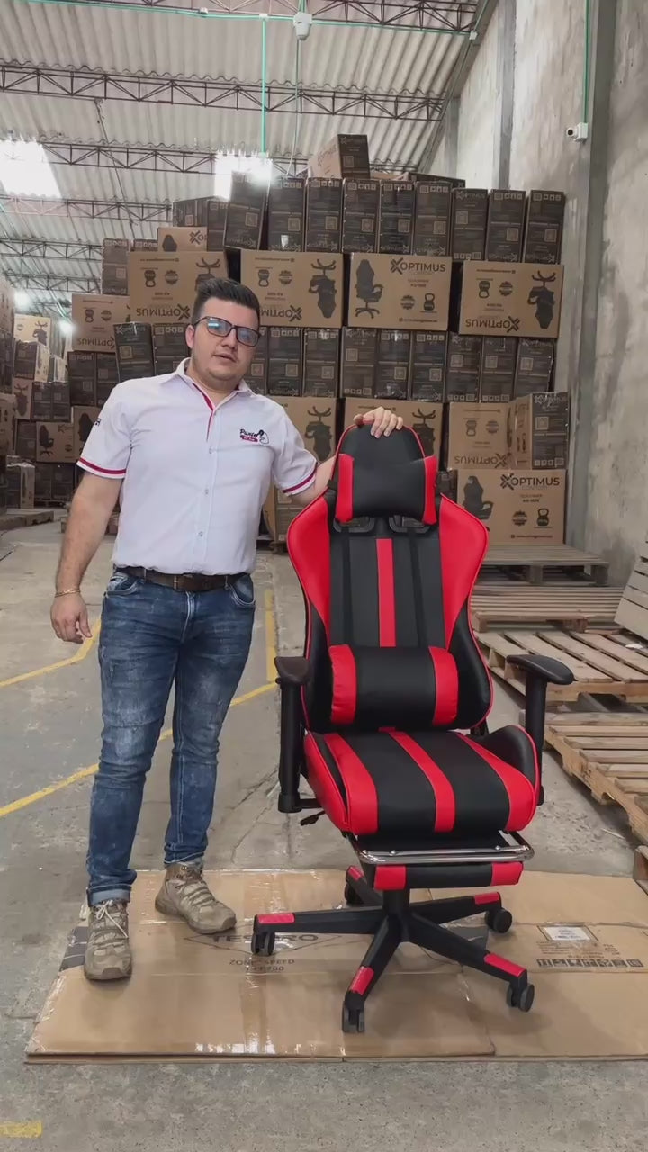 Silla Tech Gaming Red con Masaje Lumbar