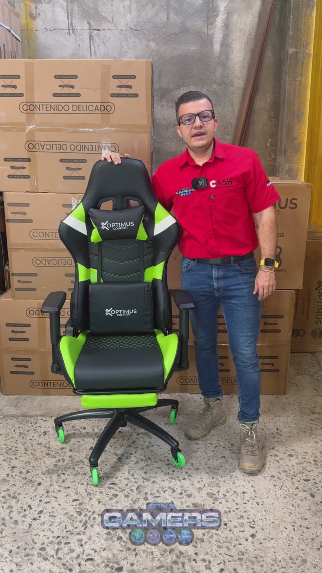 Silla Gamer DX-1127F Green con reposapiés y ruedas en silicona