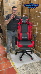 Silla Gamer GT-1001F Red + reposapiés incluido