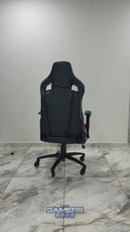 Silla gamer ULTIMATE Black con luces RGB + reposapiés y ruedas en silicona