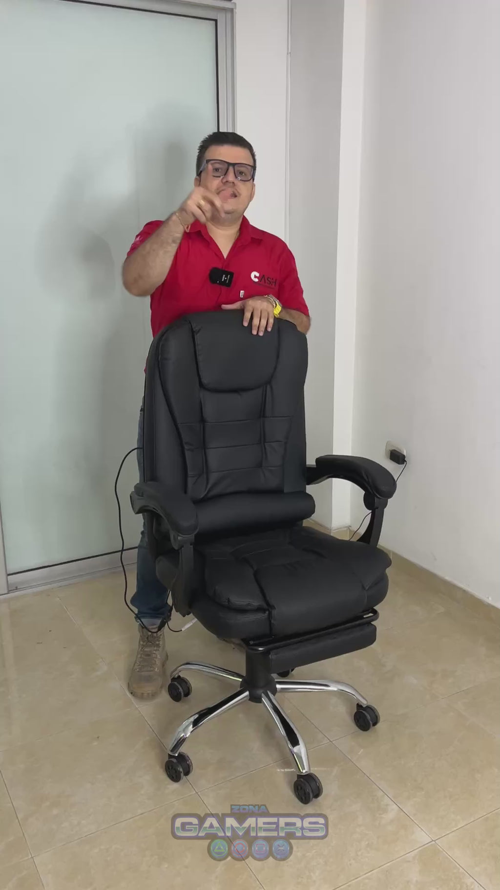 Silla Gerencial Titan Black 1523F-PRO + Massage