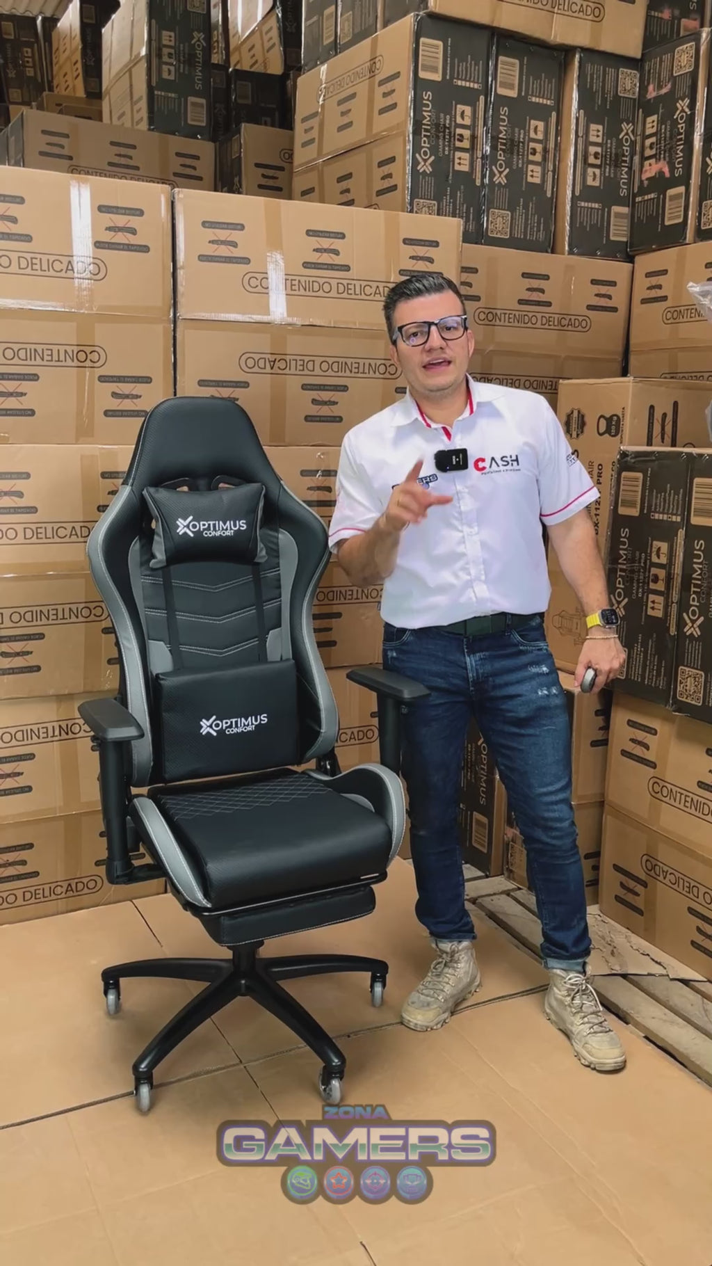 Silla Gamer DX-1127F PRO Grey con reposapiés y ruedas en silicona