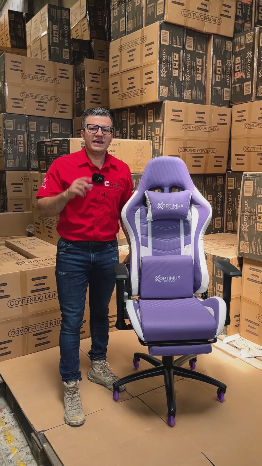 Silla Gamer DX-1127F PRO Lilac con reposapiés y ruedas en silicona
