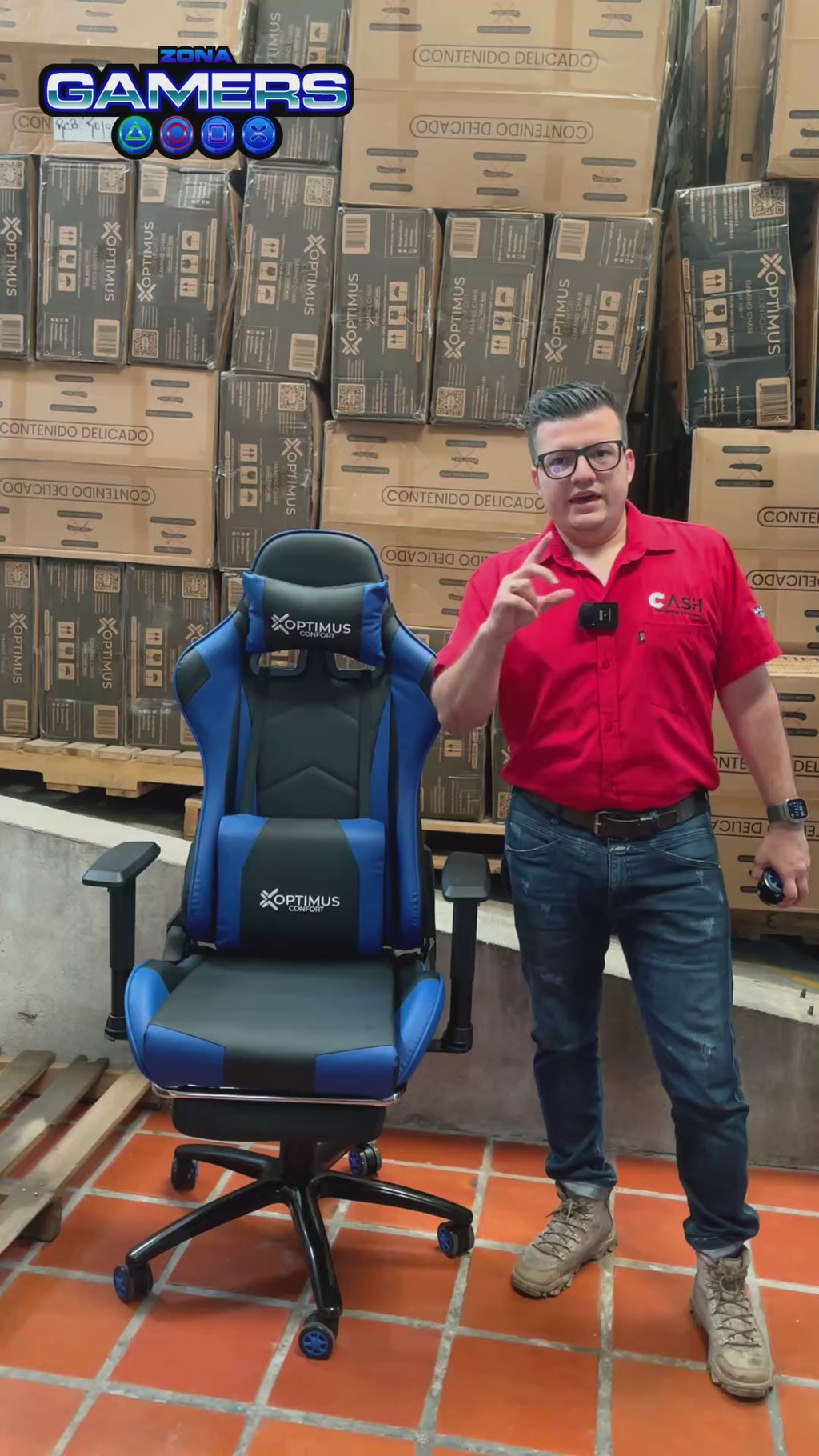 Silla gamer GT-1001F Blue + reposapiés