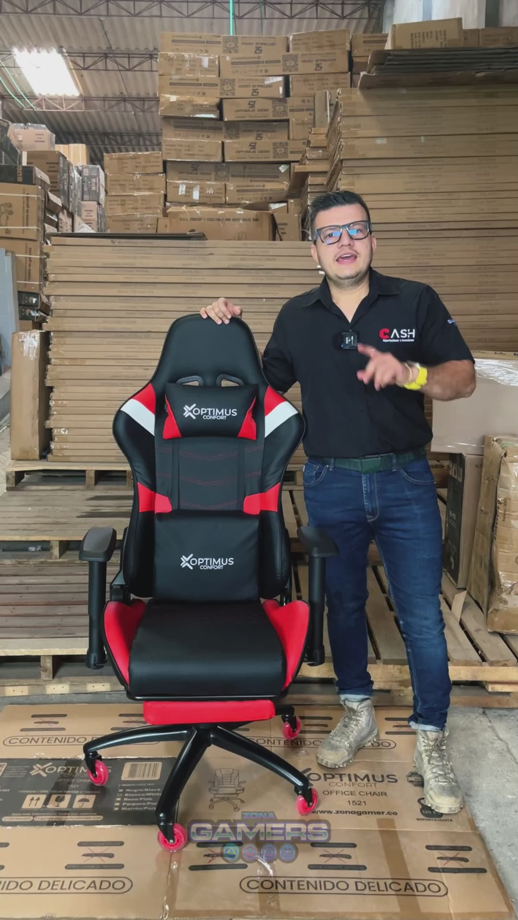 Silla Gamer DX-1127F Red con reposapiés y ruedas en silicona