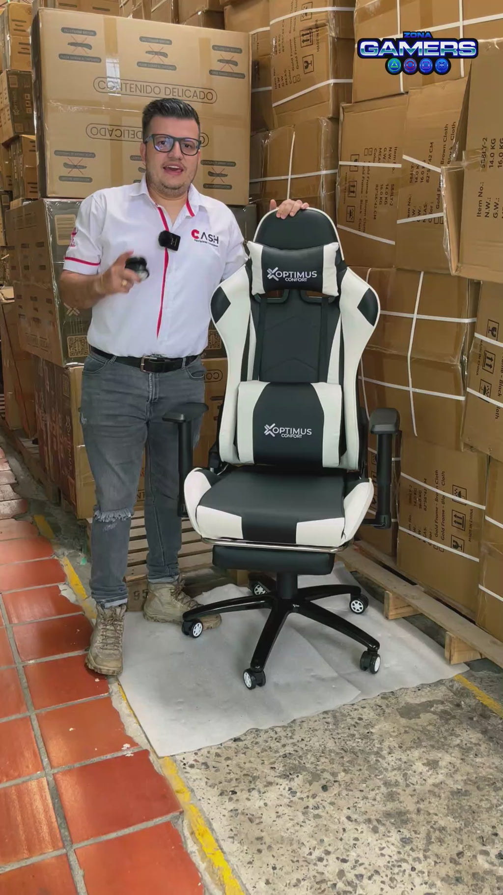 Silla gamer GT-1001F White + reposapiés