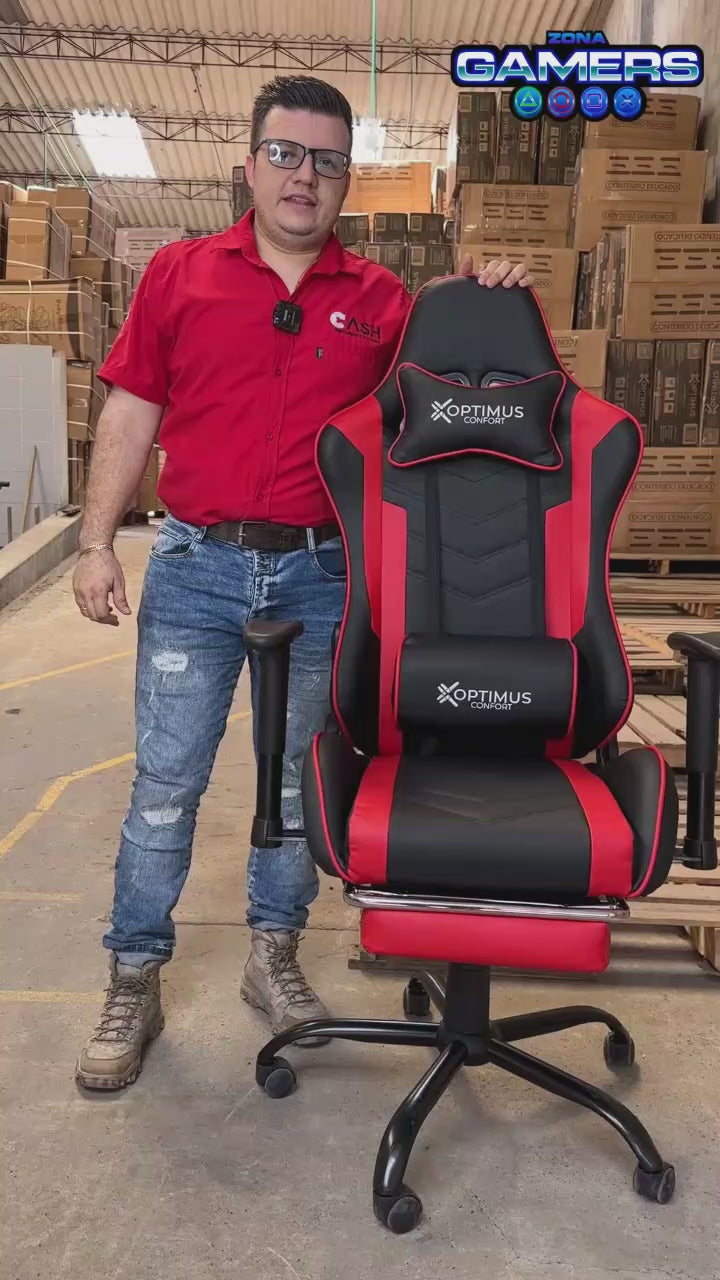 Silla Gamer DX-1001F Red con reposapiés