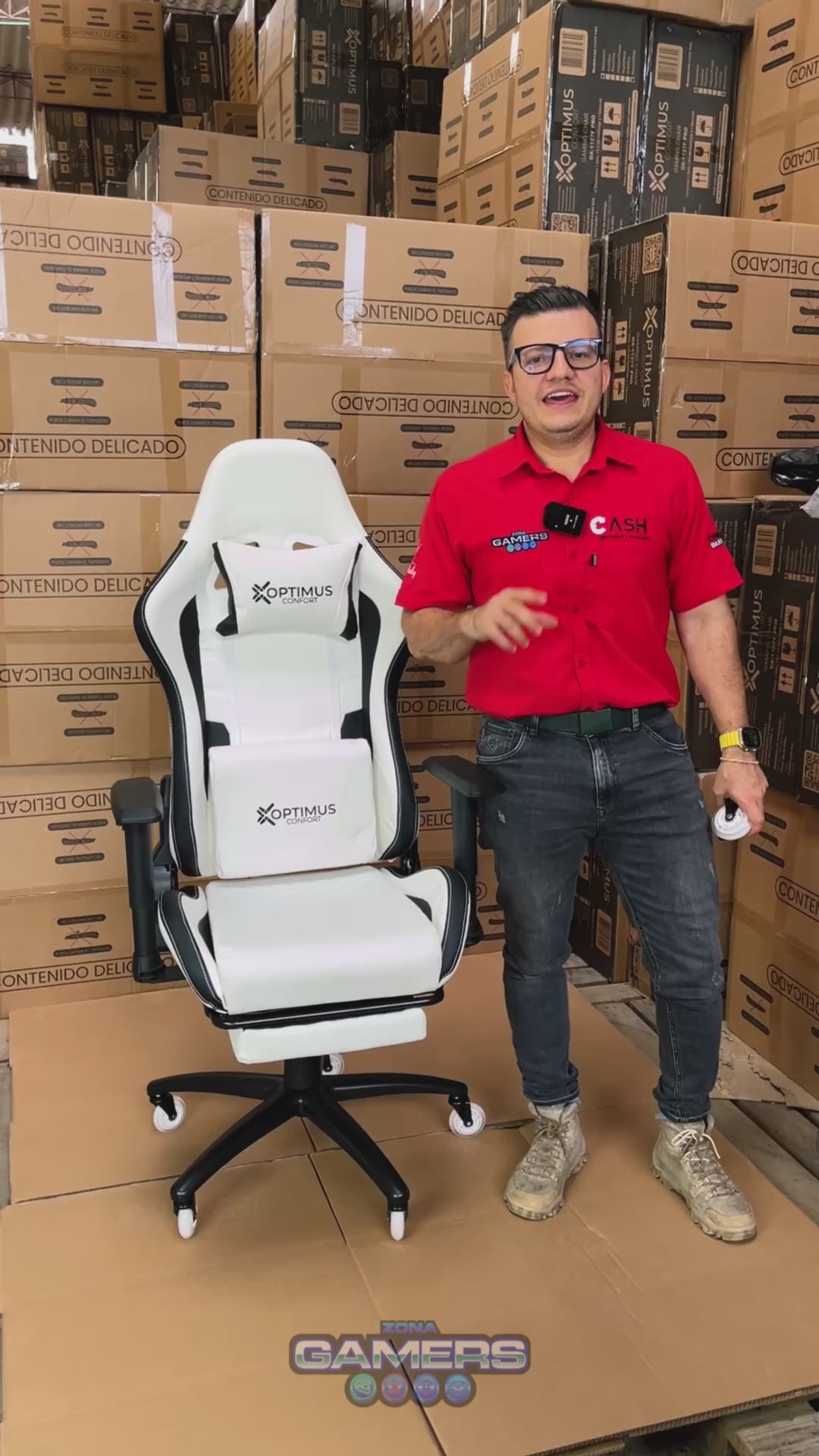 Silla Gamer DX-1127F PRO White con reposapiés y ruedas en silicona