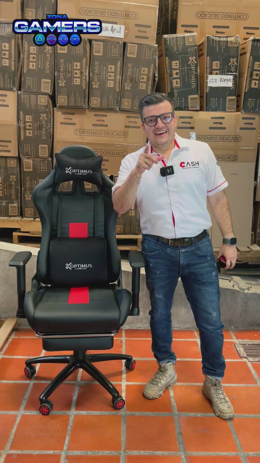 Silla Gamer COR-1001F Red con reposapiés