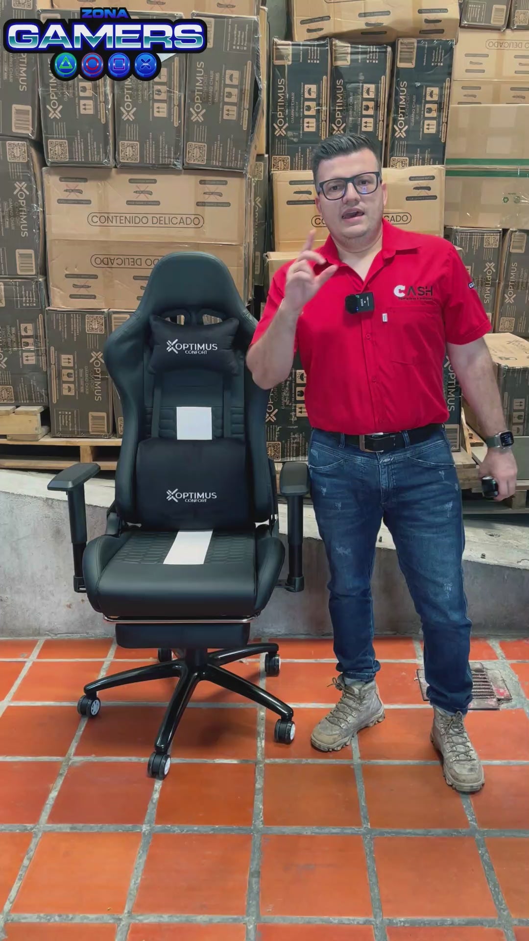 Silla Gamer COR-1001F White con reposapiés