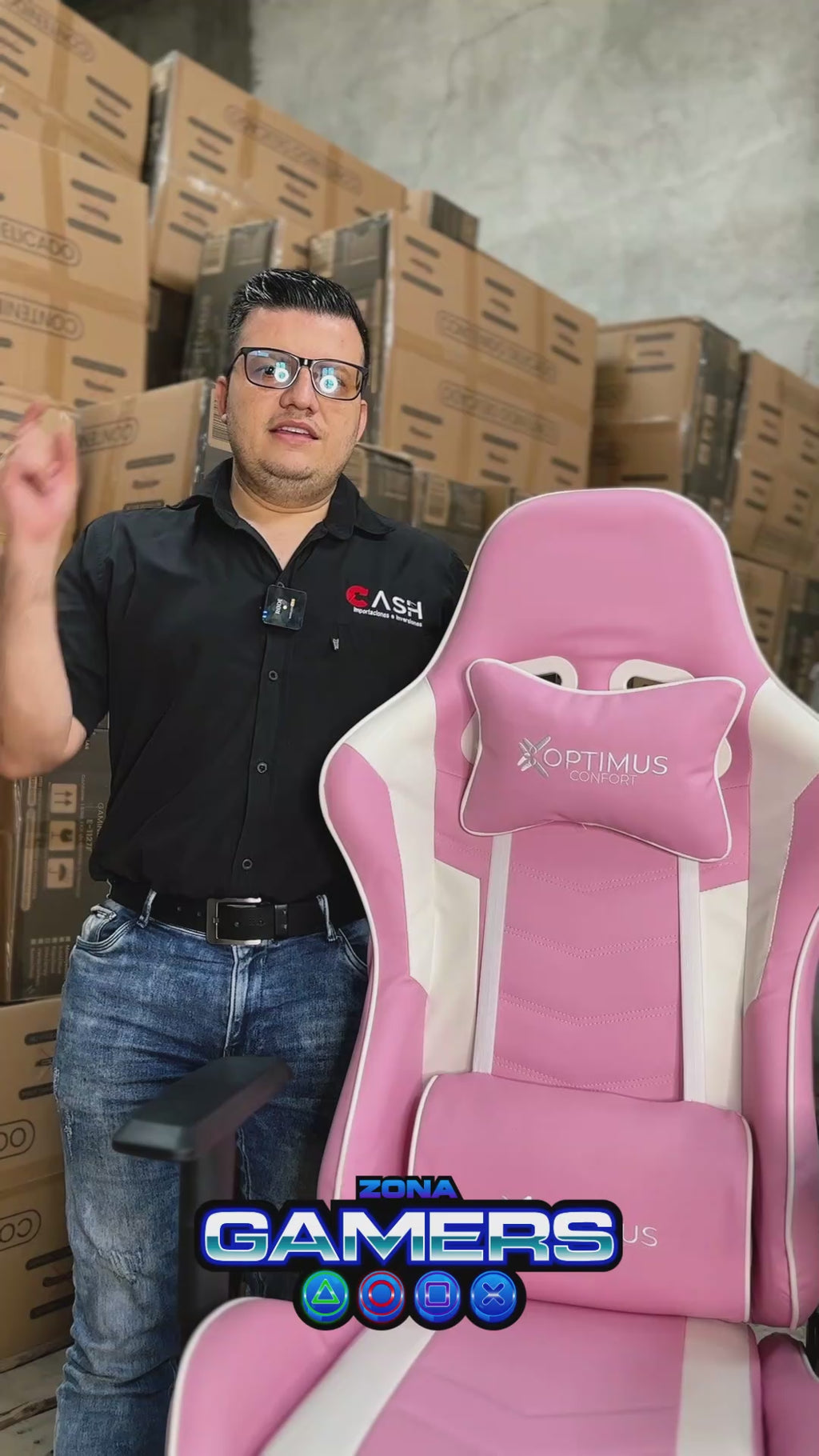 Silla gamer E-1127F Pink + reposapiés y ruedas en silicona