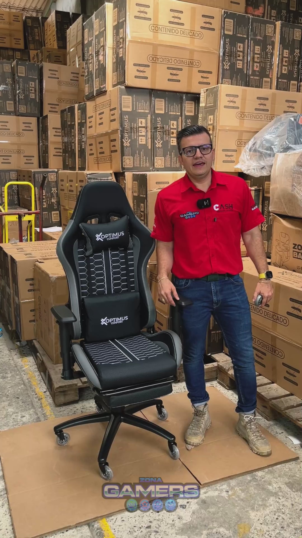 Silla Gamer Defensor-1001F Grey con reposapiés y ruedas en silicona