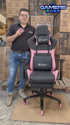 Silla gamer ONE -1127F Pink  + reposapiés y ruedas en silicona