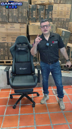 Silla Gamer COR-1001F Black con reposapiés