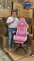 Silla Gamer Optimus Confort Armor RGB Pink con masajeador lumbar y parlante bluetooth