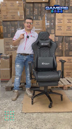 Silla Gamer ONE -1127F + masajeador lumbar con reposapiés incluido y ruedas en silicona