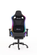 Silla gamer ULTIMATE Black con luces RGB + reposapiés y ruedas en silicona · white-v5-norm · ultimate-black-01.jpg