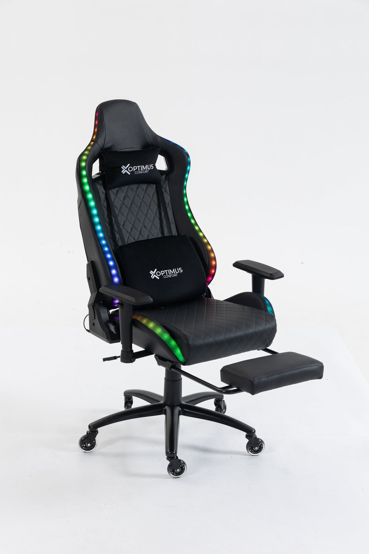Silla gamer ULTIMATE Black con luces RGB + reposapiés y ruedas en silicona · named · ultimate-black-03.jpg