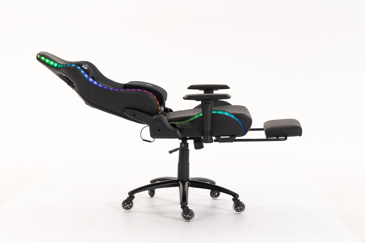 Silla gamer ULTIMATE Black con luces RGB + reposapiés y ruedas en silicona · named · ultimate-black-04.jpg