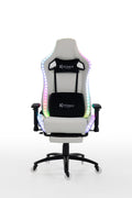 Silla gamer ULTIMATE White con luces RGB + reposapiés y ruedas en silicona · white-v5-norm · ultimate-white-01.jpg