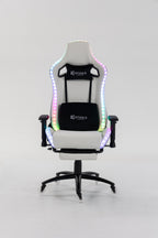 Silla gamer ULTIMATE White con luces RGB + reposapiés y ruedas en silicona · named · ultimate-white-01.jpg