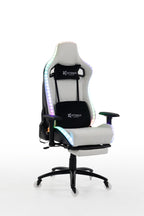 Silla gamer ULTIMATE White con luces RGB + reposapiés y ruedas en silicona · white-v5-norm · ultimate-white-02.jpg