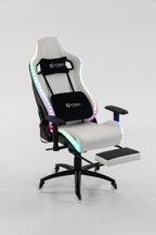Silla gamer ULTIMATE White con luces RGB + reposapiés y ruedas en silicona · named · ultimate-white-03.jpg
