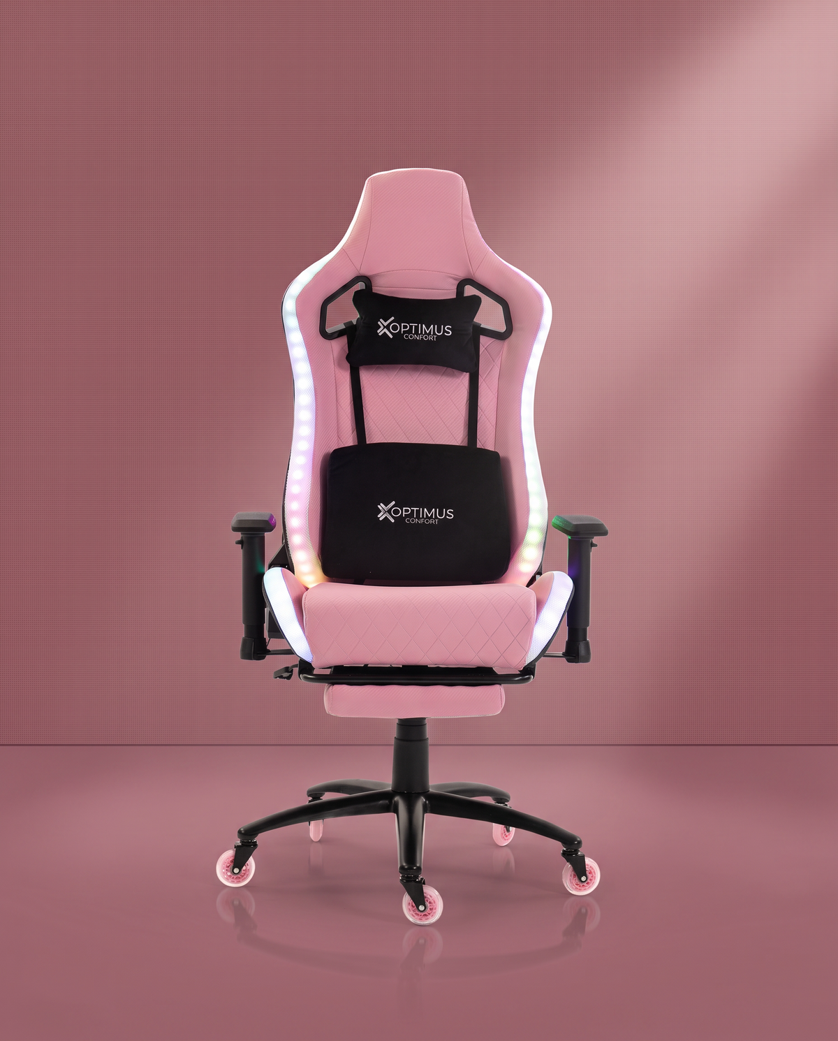 Silla gamer Ultimate rosa en set armonía